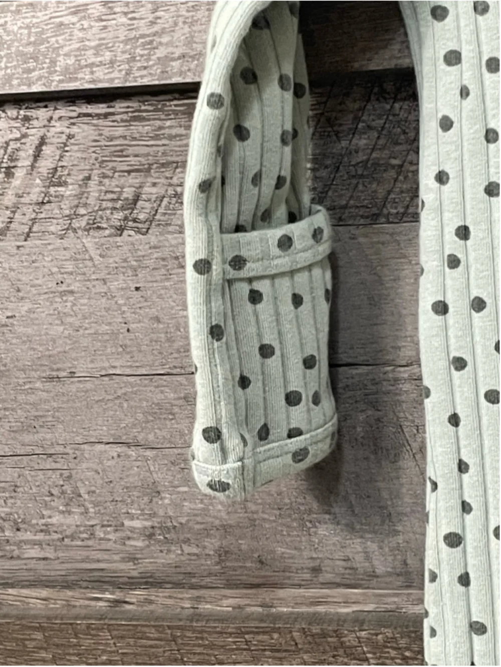 Kate Quinn Organic Cotton Ribbed 2 Way Zip Footie Sleeper Sage Polka Dot 6-9m